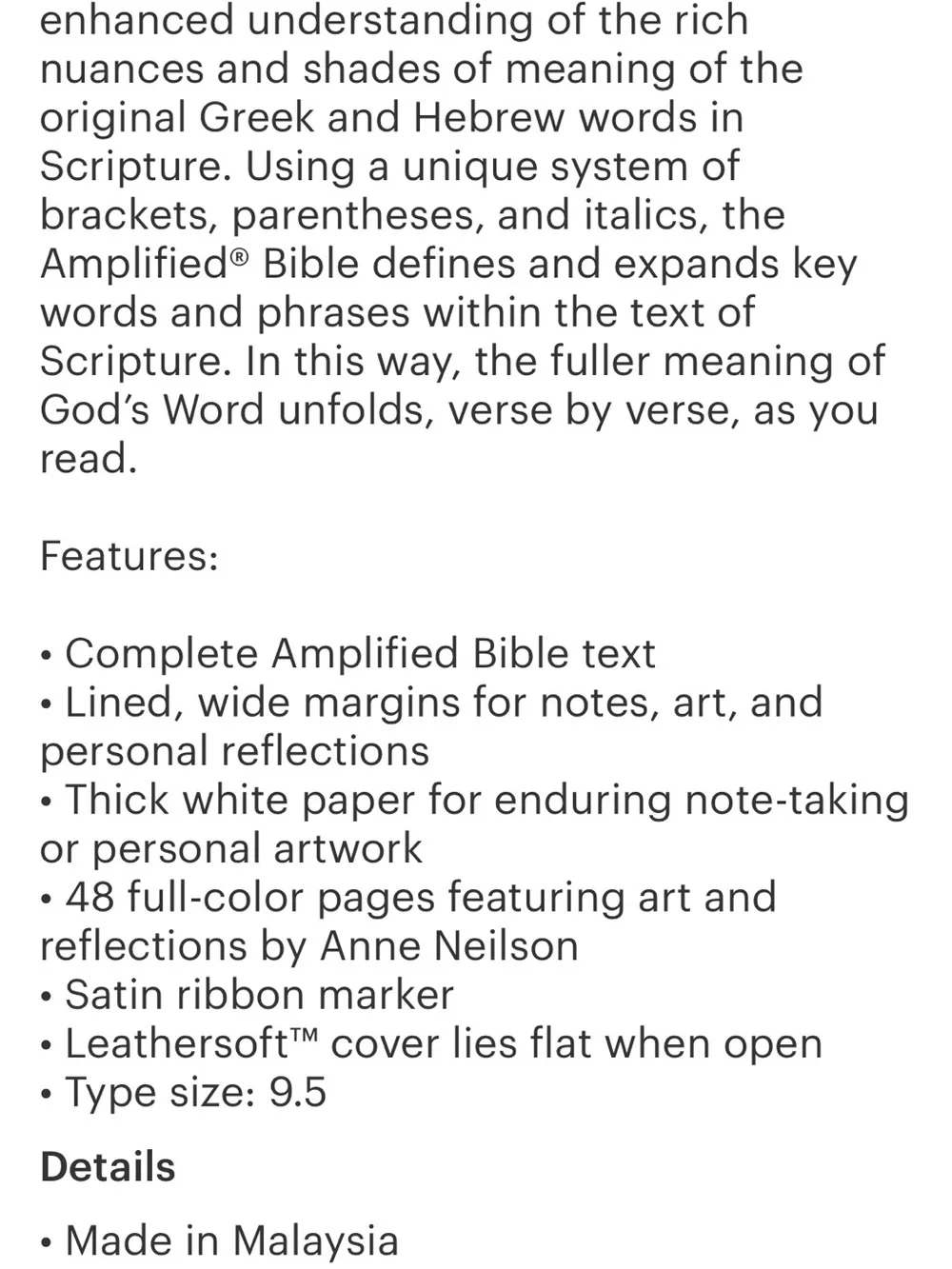Amplified Holy Bible - Anne Neilson Angel Art Series (White Reddish Cover) SALE!